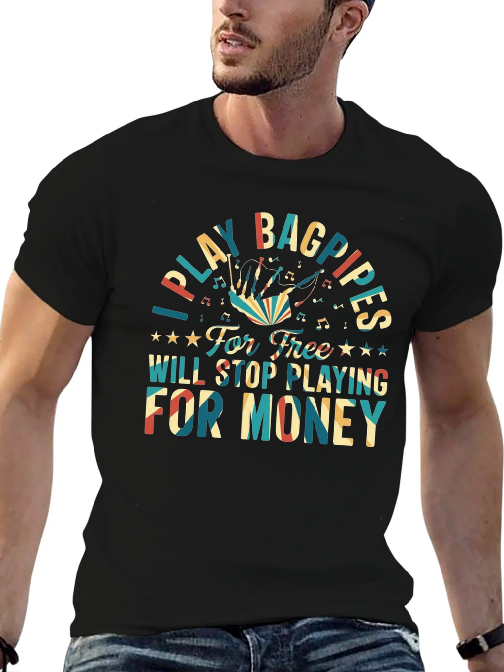 I Play Bagpipes T-Shirt - Funny Musician Gift