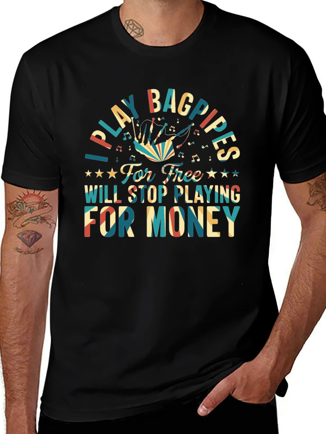 I Play Bagpipes T-Shirt - Funny Musician Gift