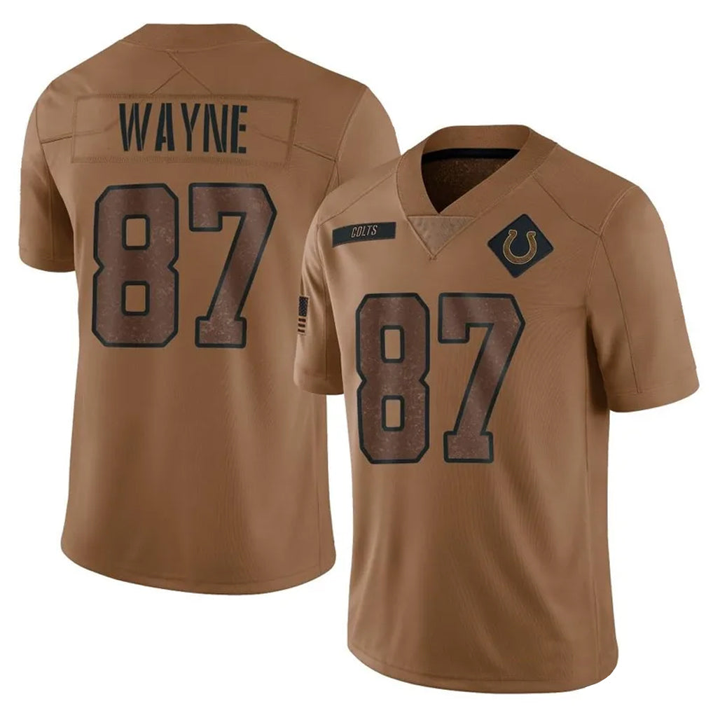 IN.Colts #87 Reggie Wayne Player Brown Salute To Service Limited Football Jerseys