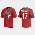 #17 ISAAC PAREDES MEXICO BASEBALL 2023 WORLD BASEBALL CLASSIC REPLICA JERSEYC RED Stitches Baseball Jerseys