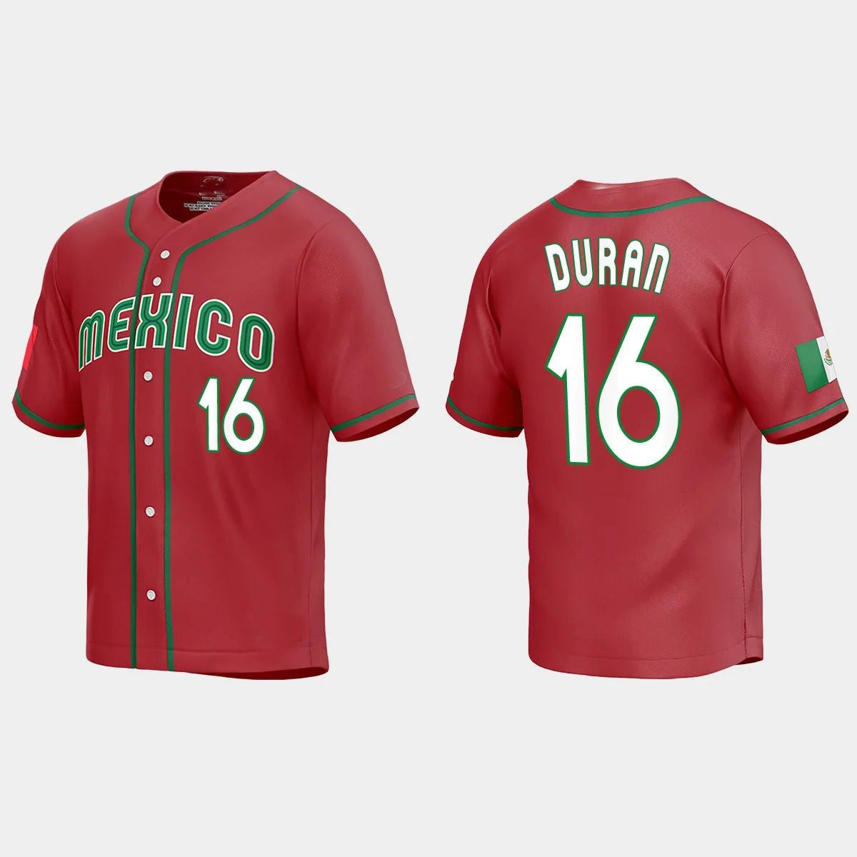 #16 JARREN DURAN MEXICO BASEBALL 2023 WORLD BASEBALL CLASSIC REPLICA JERSEYC RED Stitches Baseball Jerseys