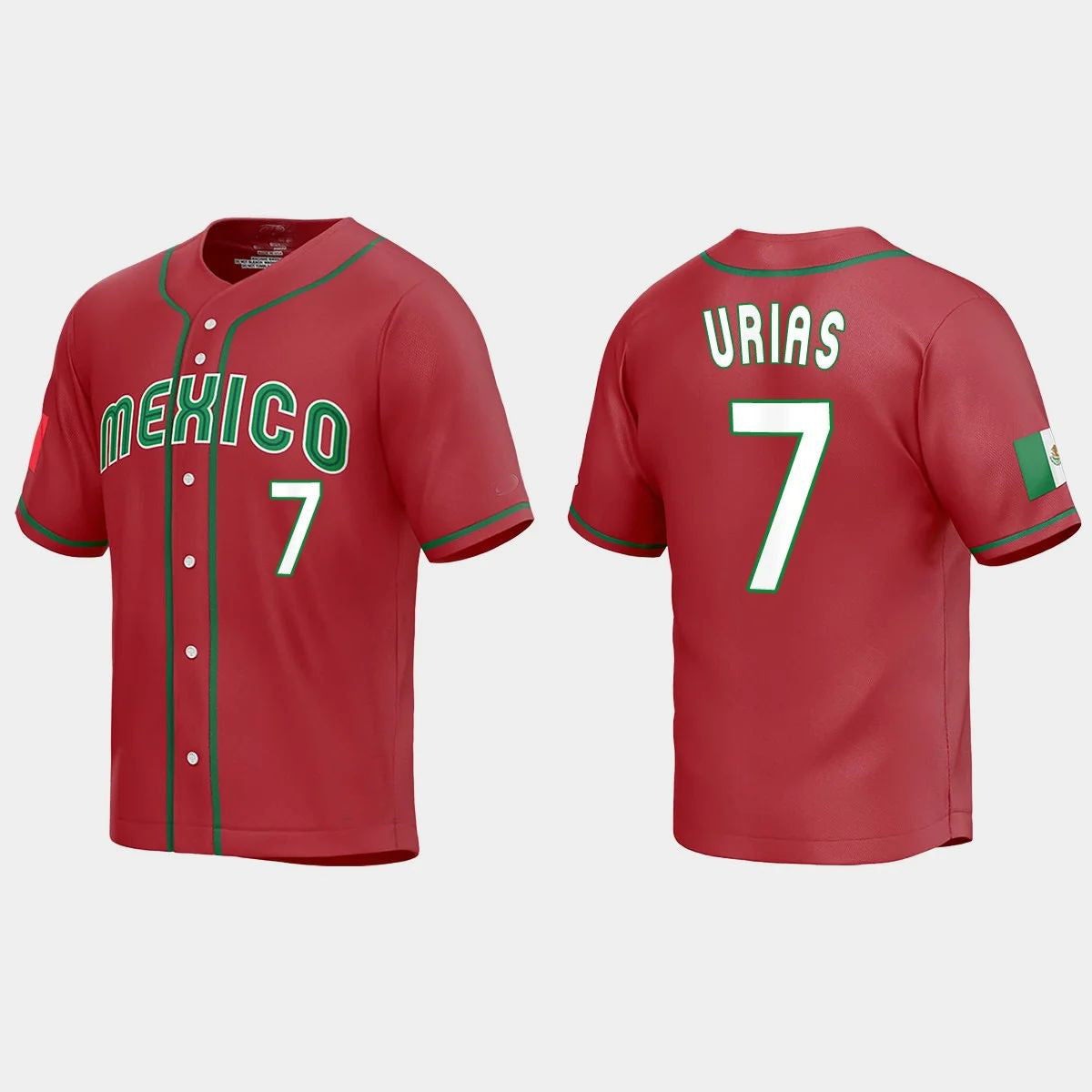 #7 JULIO URIAS MEXICO BASEBALL 2023 WORLD BASEBALL CLASSIC JERSEYC WHITE Stitches Baseball Jerseys
