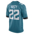 J.Jaguars #22 Jamycal Hasty Teal Game Player Jersey Stitched American Football Jerseys