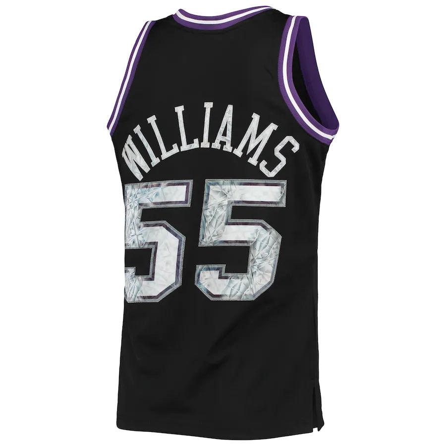 S.Kings #55 Jason Williams 1996-97 Hardwood Classics  75th Anniversary Diamond Swingman Jersey Black Stitched American Basketball Jersey