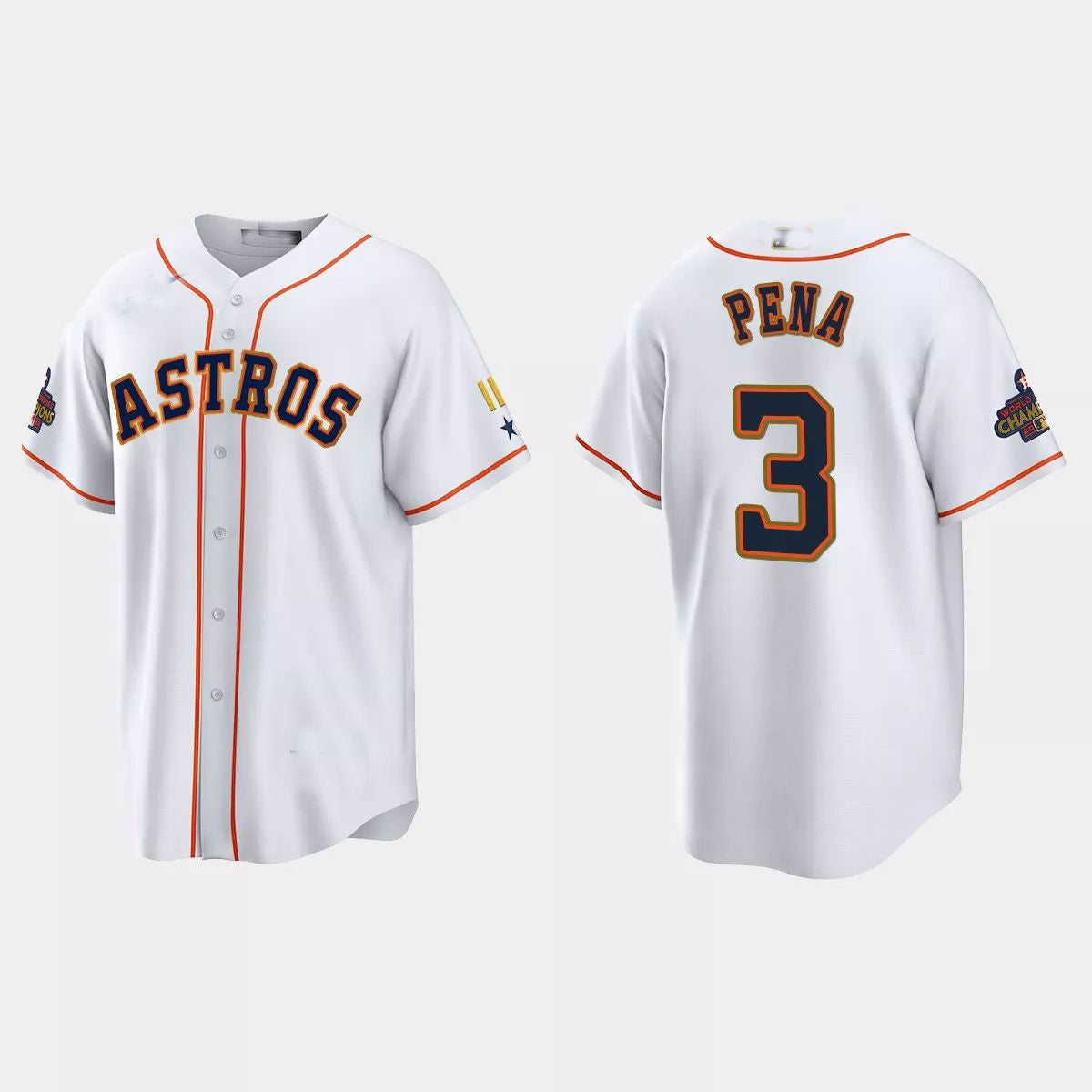 #3 Jeremy Pena Houston Astros 2023 Gold Program JerseyC White Stitches Baseball Jerseys