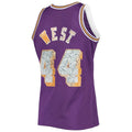 LA.Lakers #44 Jerry West 1996-97 Hardwood Classics 75th Anniversary Diamond Swingman Jersey Purple Stitched American Basketball Jersey