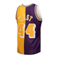 LA.Lakers #44 Jerry West Hardwood Classics 1971-72 Split Swingman Jersey Purple Gold Stitched American Basketball Jersey