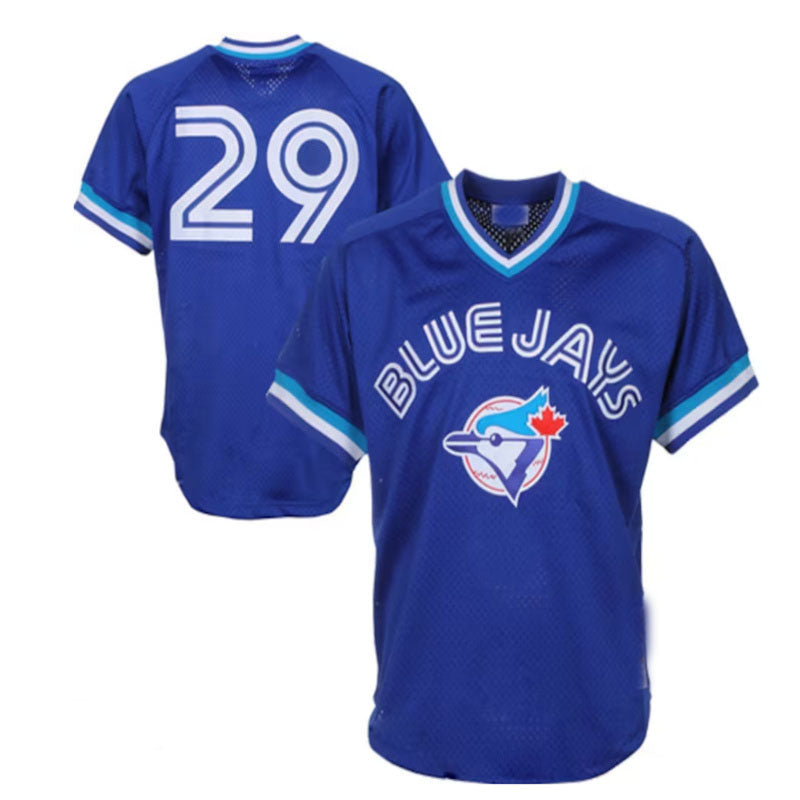 Toronto Blue Jays #29 Joe Carter 1993 Authentic Cooperstown Collection Mesh Batting Practice Jersey - Royal Baseball Jerseys