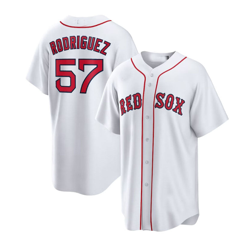Boston Red Sox #57 Joely Rodraguez Home Replica Player Jersey - White Baseball Jerseys