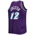 U.Jazz #12 John Stockton Big & Tall Hardwood Classics 1996-97 Swingman Jersey Purple Stitched American Basketball Jersey
