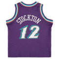 U.Jazz #12 John Stockton Infant 1996-97 Hardwood Classics Retired Player Jersey Purple Stitched American Basketball Jersey