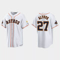 #27 Jose Altuve Houston Astros 2023 Gold Program JerseyC White Stitches Baseball Jerseys