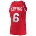 PH.76ers #6 Julius Erving 1996-97 Hardwood Classics  75th Anniversary Diamond Swingman Jersey Red Stitched American Basketball Jersey