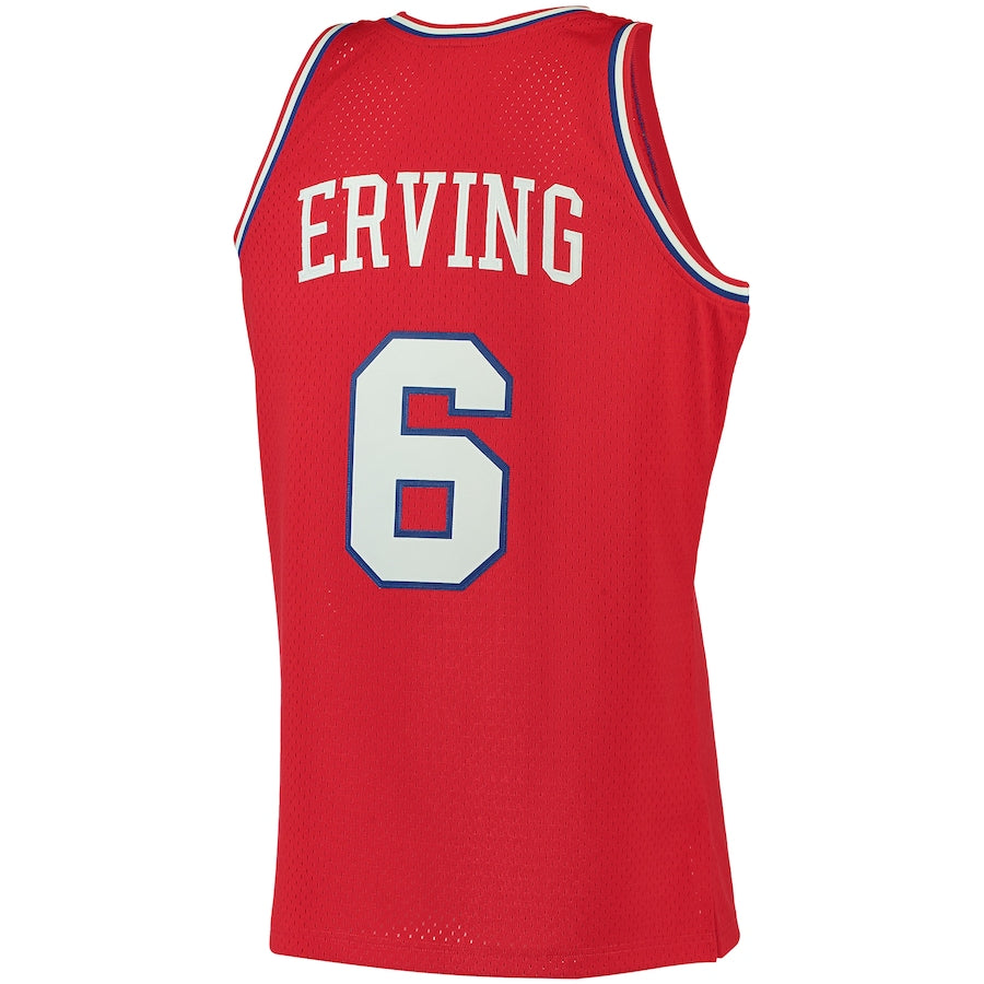 PH.76ers #6 Julius Erving Big & Tall Hardwood Classics Jersey Red Stitched American Basketball Jersey