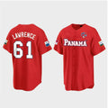 #61 Justin Lawrence Panama Baseball 2023 World Baseball Classic Jersey C Red Stitches Baseball Jerseys