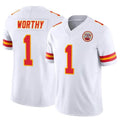 KC.Chiefs #1 Xavier Worthy Player White Vapor F.U.S.E. Limited Stitched Football Jerseys