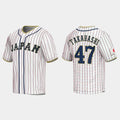 #47 KEIJI TAKAHASHI JAPAN BASEBALL 2023 WORLD BASEBALL CLASSIC JERSEYC WHITE Stitches Baseball Jerseys