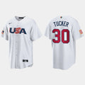 #30 KYLE TUCKER HOUSTON ASTROS 2023 WORLD BASEBALL CLASSIC USA REPLICA JERSEYC WHITE Stitches Baseball Jerseys