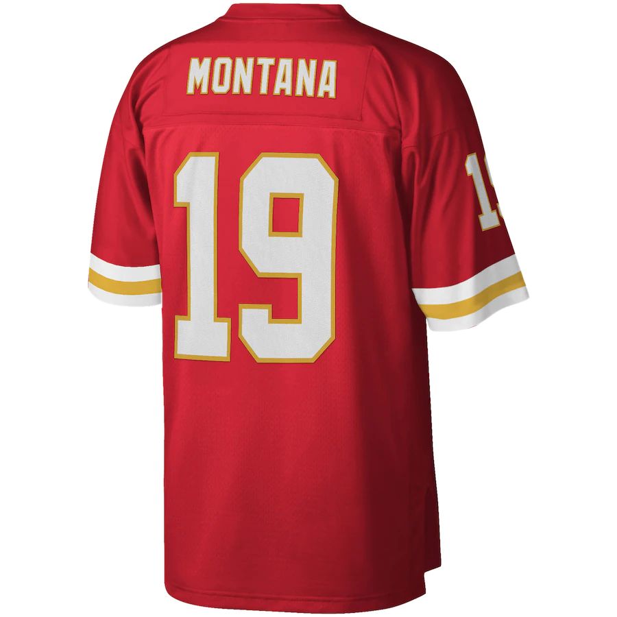 KC.Chiefs #19 Joe Montana Red 1994 Legacy Replica Jersey Stitched American Football Jerseys