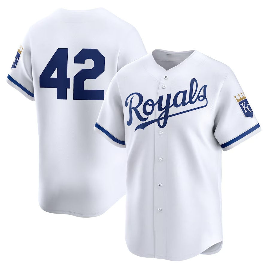 Kansas City Royals 2024 #42 Jackie Robinson Day Home Limited Jersey C White Stitches Baseball Jerseys