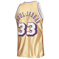 LA.Lakers #33 Kareem Abdul-Jabbar 75th Anniversary 1983-84 Hardwood Classics Swingman Jersey Gold Stitched American Basketball Jersey