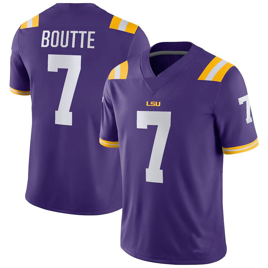 L.Tigers #7 Kayshon Boutte NIL Replica Purple Football Jersey Stitched American College Jerseys