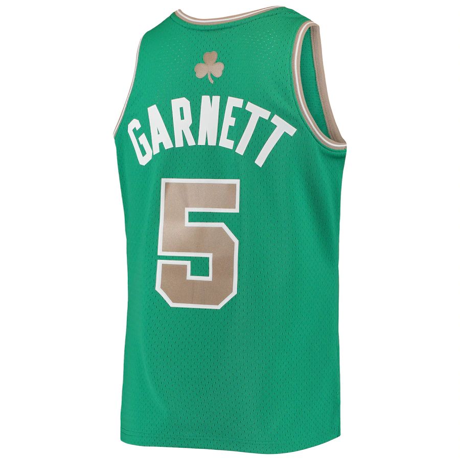 B.Celtics #5 Kevin Garnett Hardwood Classics Swingman Jersey Kelly Green Stitched American Basketball Jersey