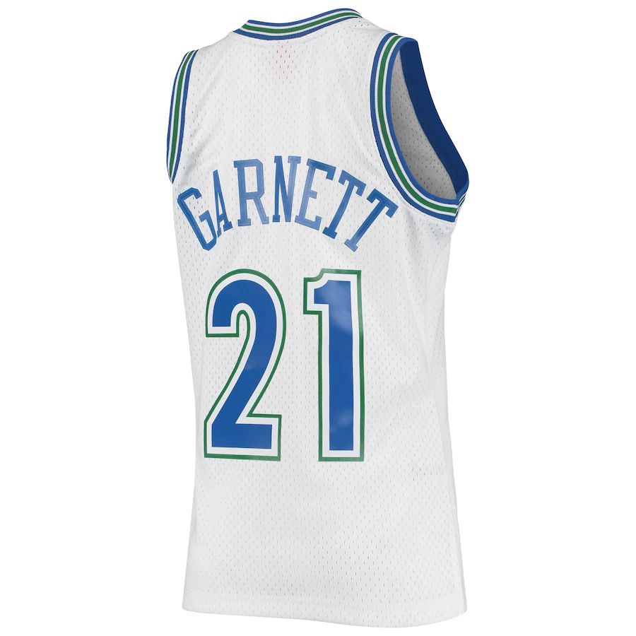 M.Timberwolves #21 Kevin Garnett 1995-96 Hardwood Classics Swingman Jersey Statement Edition White Stitched American Basketball Jersey