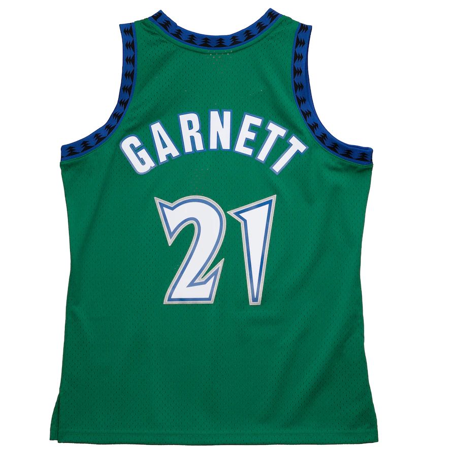 M.Timberwolves #21 Kevin Garnett 1997-98 Hardwood Classics Reload 2.0 Swingman Jersey Green Stitched American Basketball Jersey