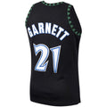 M.Timberwolves #21 Kevin Garnett 1997-98 Hardwood Classics Swingman Player Jersey Black Stitched American Basketball Jersey