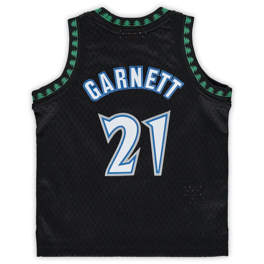 M.Timberwolves #21 Kevin Garnett Infant 1997-98 Hardwood Classics Retired Player Jersey Black Stitched American Basketball Jersey