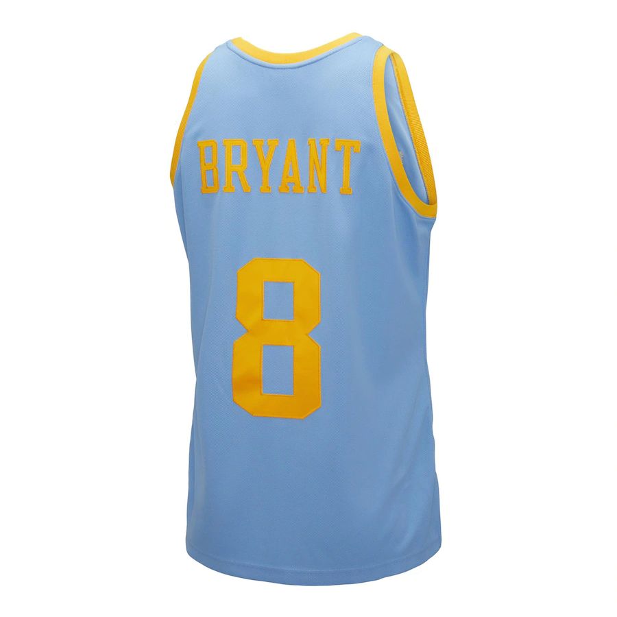 LA.Lakers #8 Kobe Bryant Hardwood Classics Authentic 2001-02 Jersey Light Blue Stitched American Basketball Jersey
