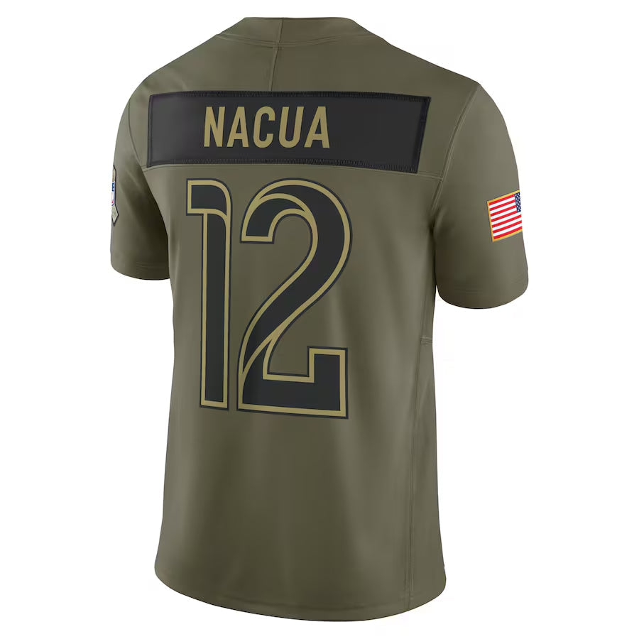 LA.Rams #12 Puka Nacua Player Olive Salute to Service Limited Football Jerseys