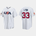 #33 LANCE LYNN CHICAGO WHITE SOX 2023 WORLD BASEBALL CLASSIC USA REPLICA JERSEYC WHITE Stitches Baseball Jerseys