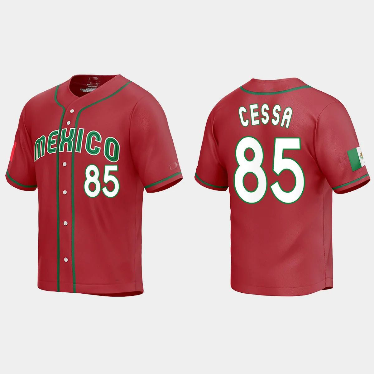 #85 LUIS CESSA MEXICO BASEBALL 2023 WORLD BASEBALL CLASSIC REPLICA JERSEYC RED Stitches Baseball Jerseys