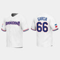 #66 LUIS GARCIA DOMINICAN REPUBLIC BASEBALL 2023 WORLD BASEBALL CLASSIC REPLICA JERSEYC WHITE Stitches Baseball Jerseys