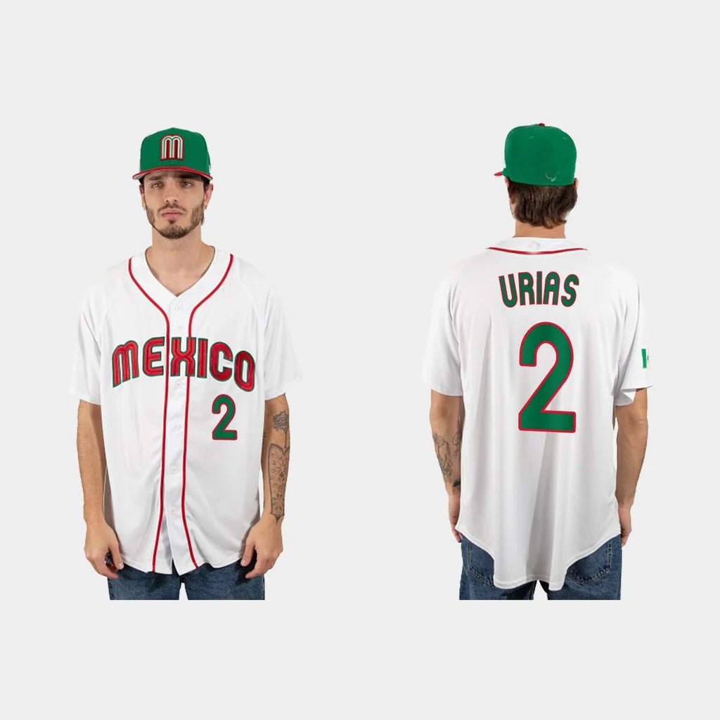 #2 LUIS URIAS MEXICO BASEBALL 2023 WORLD BASEBALL CLASSIC JERSEYC WHITE Stitches Baseball Jerseys