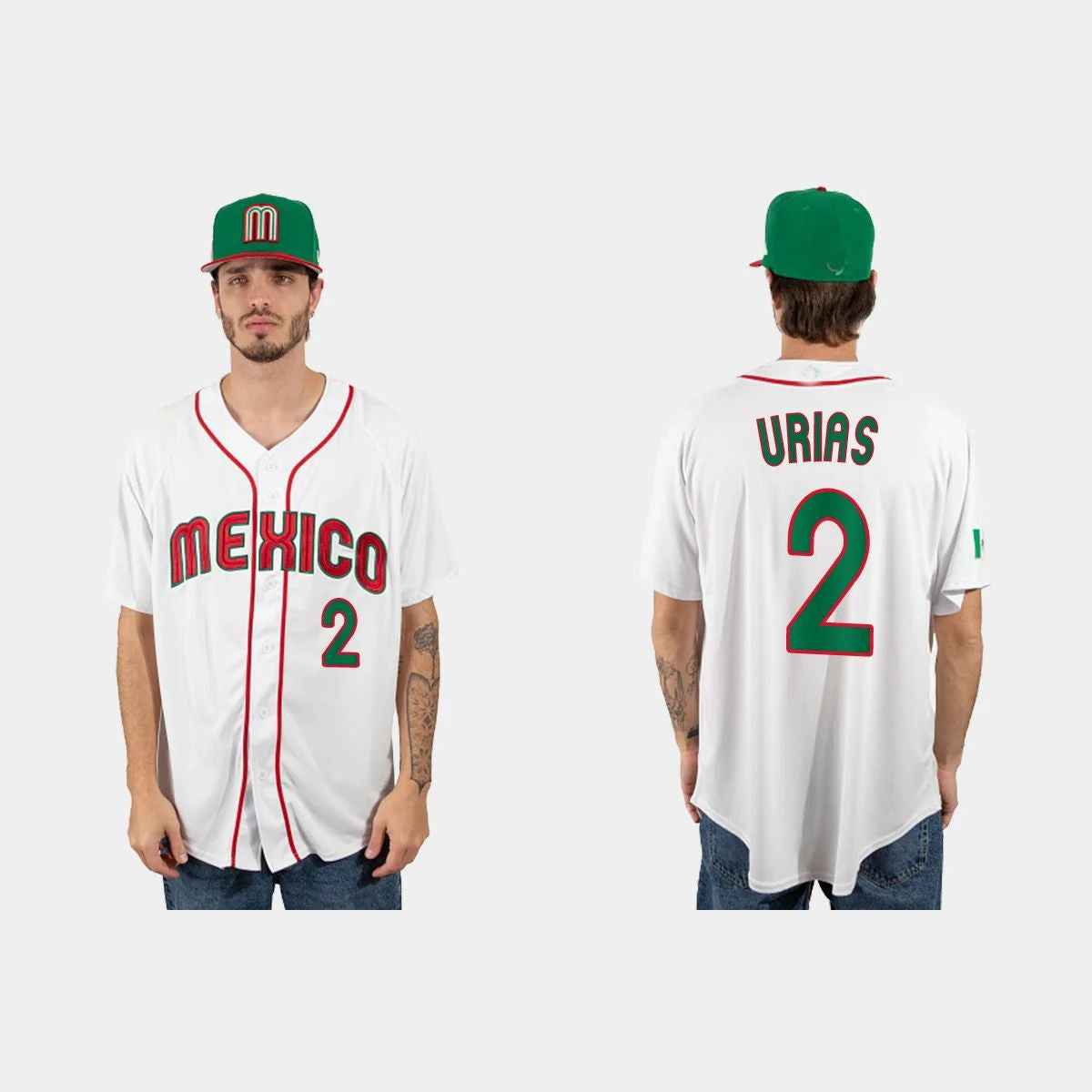 #2 LUIS URIAS MEXICO BASEBALL 2023 WORLD BASEBALL CLASSIC JERSEYC WHITE Stitches Baseball Jerseys