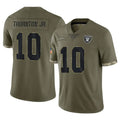 LV.Raiders #10 Dont'e Thornton Jr. Player Salute To Service Olive Football Jerseys