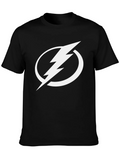 Lightning Bolt Graphic Tee - Black Cotton T-Shirt