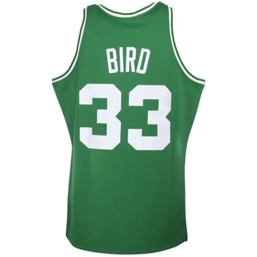B.Celtics #33 Larry Bird 1985-86 Hardwood Classics Authentic Jersey Kelly Green Stitched American Basketball Jersey
