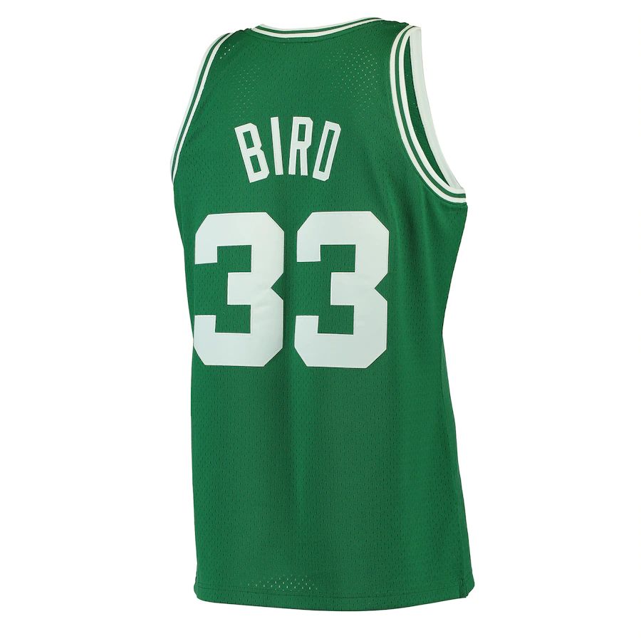 B.Celtics #33 Larry Bird 1985-86 Hardwood Classics Swingman Jersey Kelly Green Stitched American Basketball Jersey