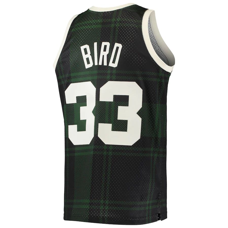 B.Celtics #33 Larry Bird 1985-86 Hardwood Classics Uninterrupted Swingman Jersey Black Stitched American Basketball Jersey