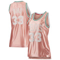 B.Celtics #33 Larry Bird 75th Anniversary Rose Gold 1985 Swingman Jersey Pink Stitched American Basketball Jersey
