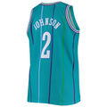 C.Hornets #2 Larry Johnson Big & Tall Hardwood Classics Swingman Jersey Teal Stitched American Basketball Jersey