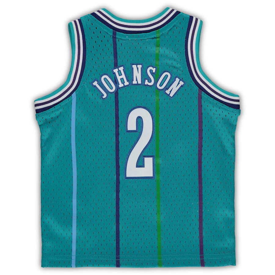 C.Hornets #2 Larry Johnson Infant 1992-93 Hardwood Classics Retired Player Jersey Teal Stitched American Basketball Jersey