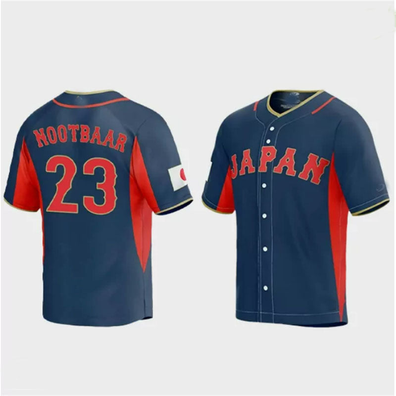 #23 Lars Nootbaar Japan Baseball 2023 World Baseball Classic Jersey C Navy Stitches Baseball Jerseys