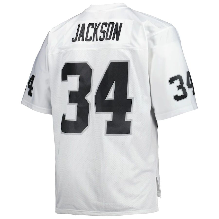 L.Raiders #34 Bo Jackson White Big & Tall 1987 Retired Player Replica Jersey Stitched American Football Jerseys