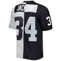 LV. Raiders #34 Bo Jackson 1988 Split Legacy Replica Jersey - Black/Silver Stitched American Football Jerseys