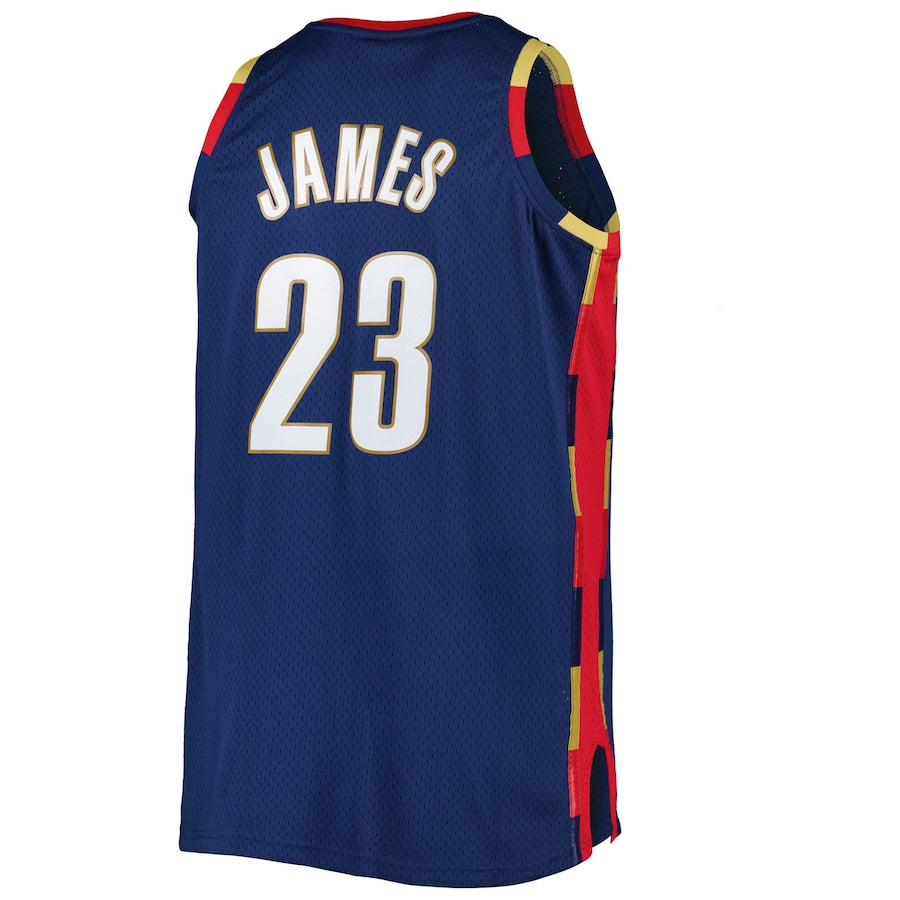 C.Cavaliers #23 LeBron James Big & Tall Hardwood Classics 2008-09 Swingman Jersey Navy Stitched American Basketball Jersey